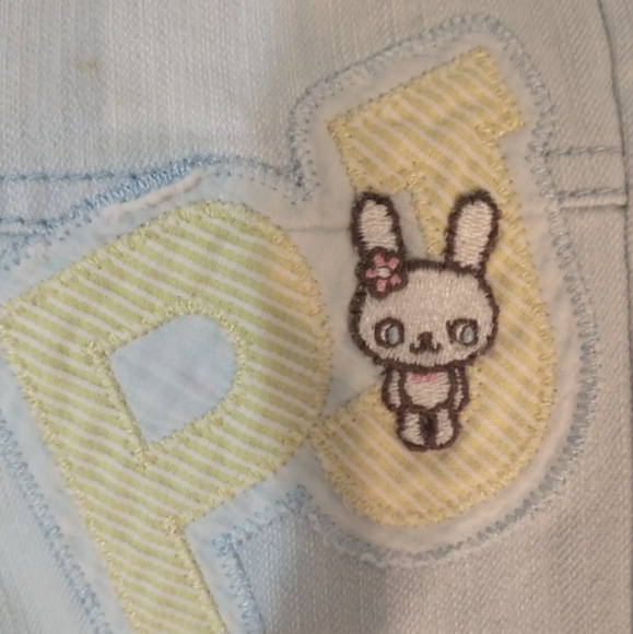 Pom Ponette Embroidered Cropped Jeans, Size 150cm (M) - Picture 5 of 6